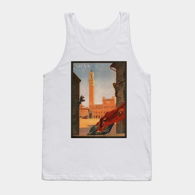 Siena, Italy - Vintage Travel Poster Design Tank Top by Naves